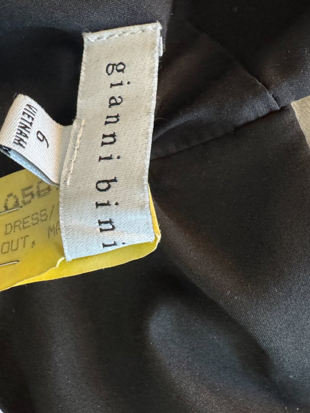 Gianni Bini Black & Cream Rosette Maxi Dress Satin Slip Dress Size 4 - Picture 5 of 7